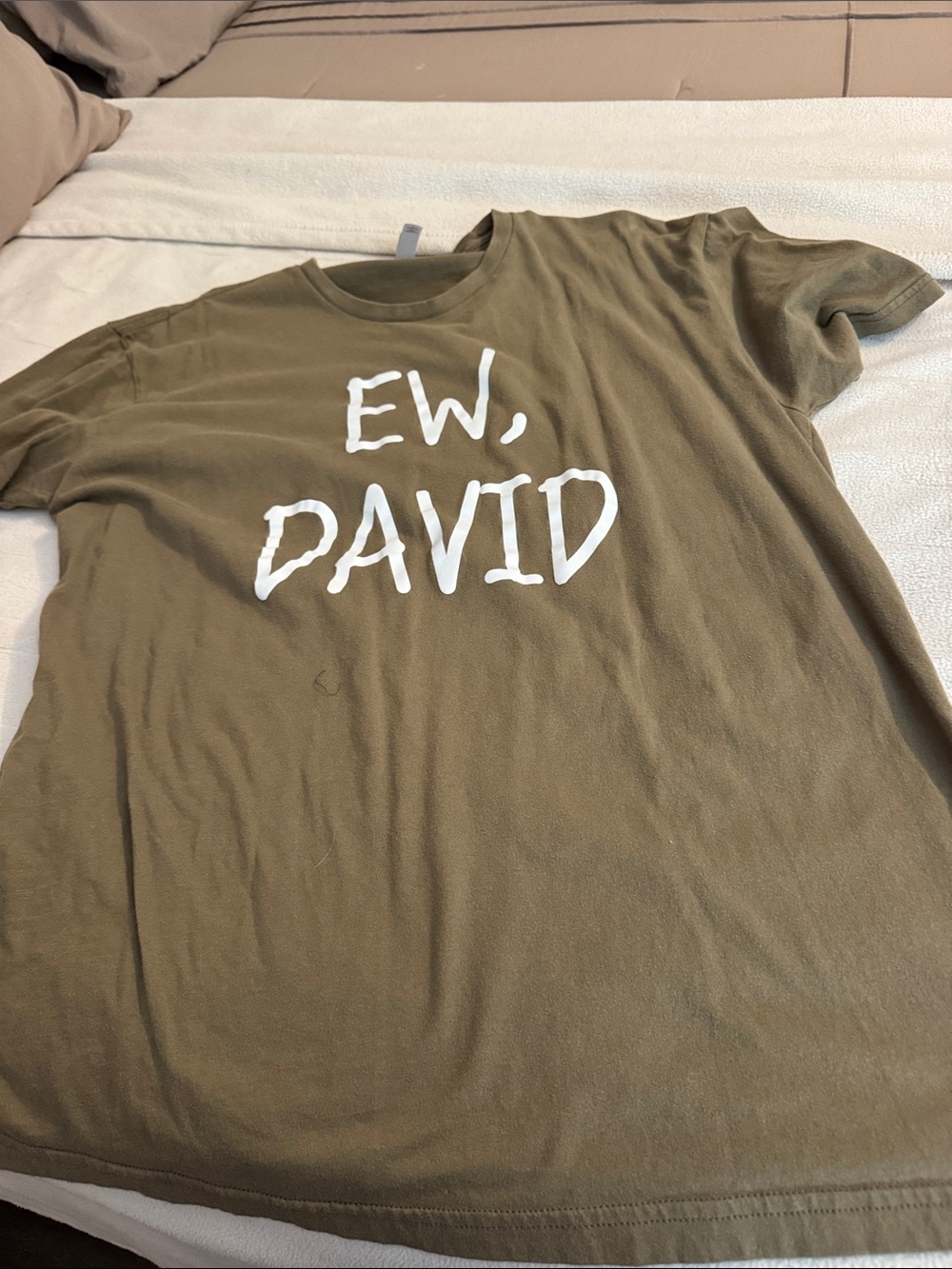 Olive Green 'Ew, David' Graphic t-shirt